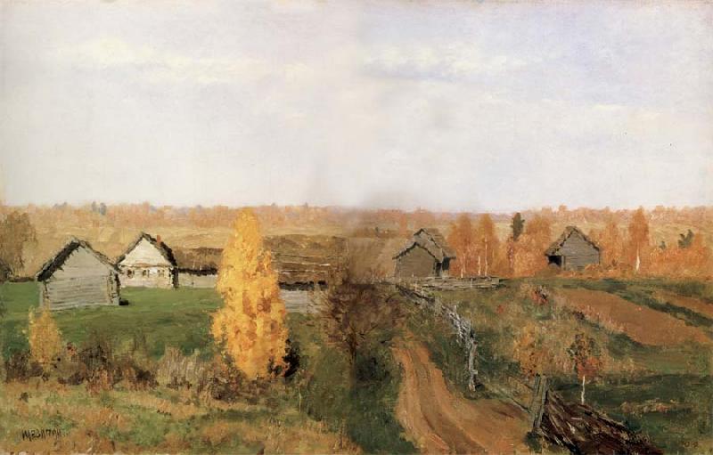 Levitan, Isaak Golden autumn in the Village Norge oil painting art